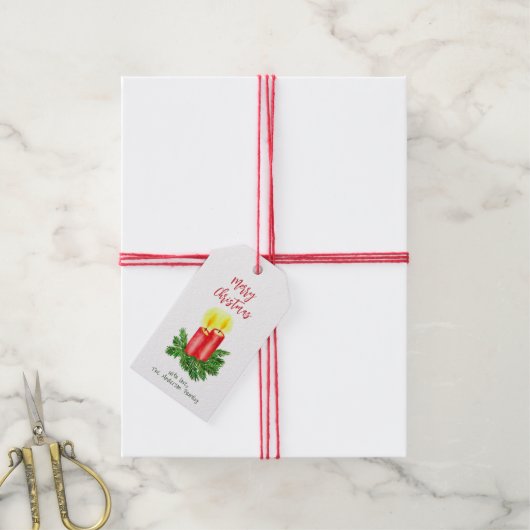 De geest van de kerst advent kaarsen gepersonalise cadeaulabel (Met Touw)