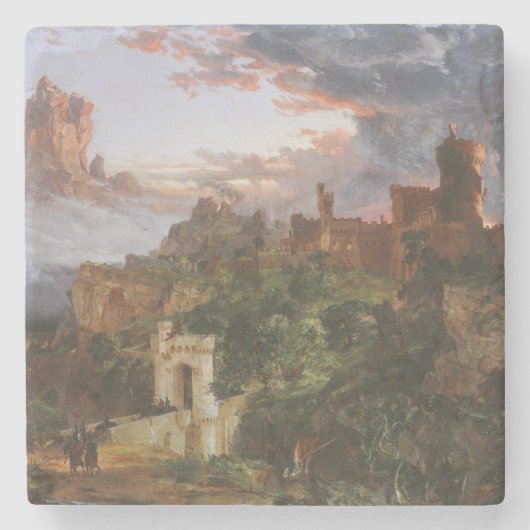 De geest van de oorlog (slag bij een middeleeuwse stenen onderzetter (Voorkant)