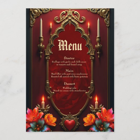 De geest van de prachtige vintage stijl menu (Voorkant)