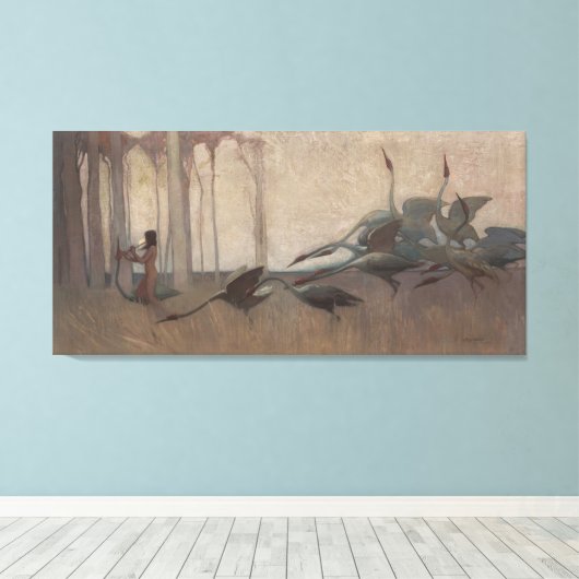 De geest van de vlakten Sydney Long Mythology Canvas Afdruk (Insitu (Houten vloer))