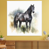 De geest van de wilde hengst canvas afdruk (Insitu (Woonkamer))