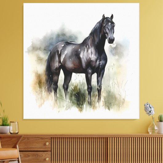 De geest van de wilde hengst canvas afdruk (Insitu (Woonkamer))