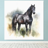 De geest van de wilde hengst canvas afdruk (Insitu (Houten vloer))