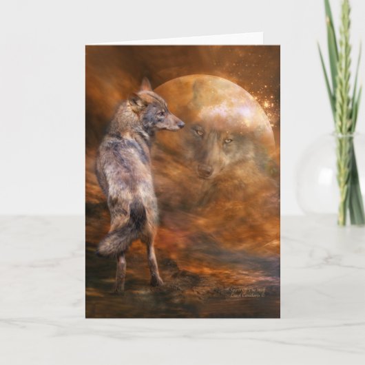 De geest van de Wolf Art Card Kaart (Voorkant)