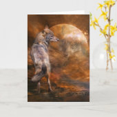 De geest van de Wolf Art Card Kaart (Gele Bloem)
