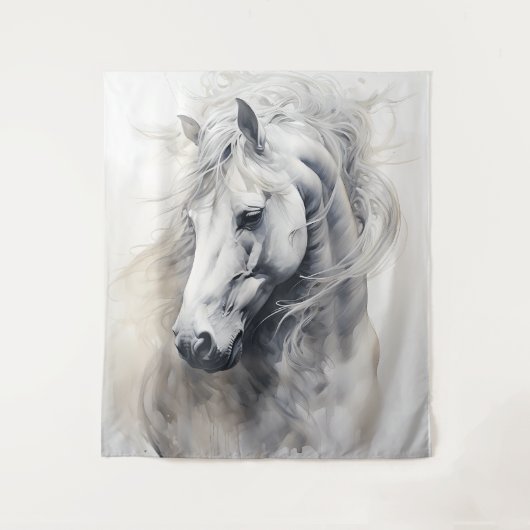 De Geest van een Witte Paard Wandkleed (Voorkant)