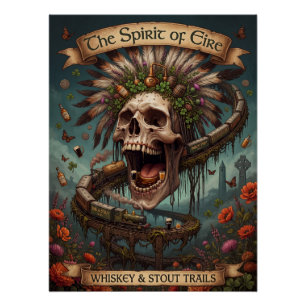 De Geest van Éire - Ierse Whiskey & Stout Schedel Perfect Poster