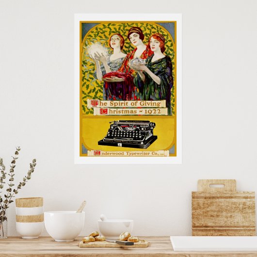 De geest van Giving ( schrijfmachine en schrijfmac Poster (Keuken)