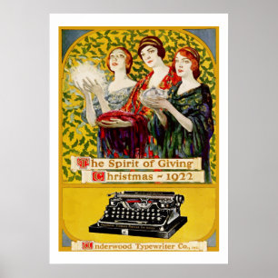 De geest van Giving ( schrijfmachine en schrijfmac Poster