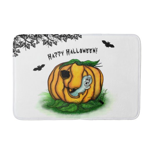 De geest van Halloween, Bat, Ghost en Spider Badmat (Voorkant)