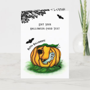 De geest van Halloween, Bat, Ghost en Spider Bedankkaart