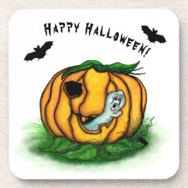 De geest van Halloween, Bat, Ghost en Spider Bier Onderzetter