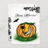 De geest van Halloween, Bat, Ghost en Spider Briefkaart (Voorkant / Achterkant)
