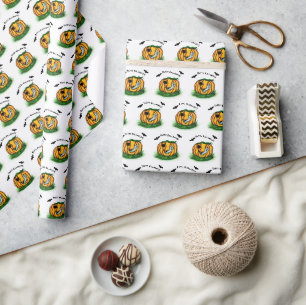De geest van Halloween, Bat, Ghost en Spider Cadeaupapier