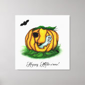 De geest van Halloween, Bat, Ghost en Spider Canvas Afdruk (Voorkant)