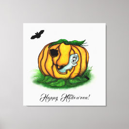 De geest van Halloween, Bat, Ghost en Spider Canvas Afdruk