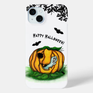 De geest van Halloween, Bat, Ghost en Spider iPhone 15 Mini Hoesje