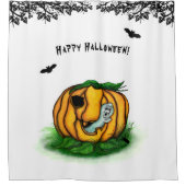 De geest van Halloween, Bat, Ghost en Spider Douchegordijn (Voorkant)