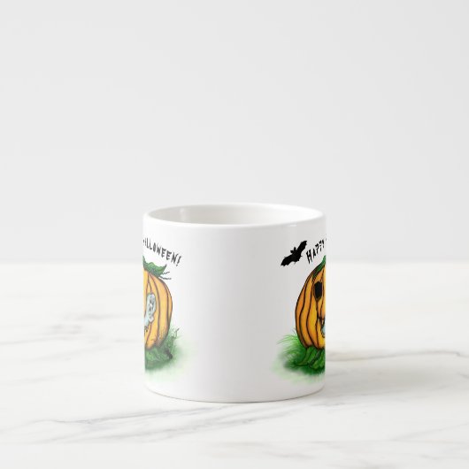 De geest van Halloween, Bat, Ghost en Spider Espresso Kop (Voorkant)