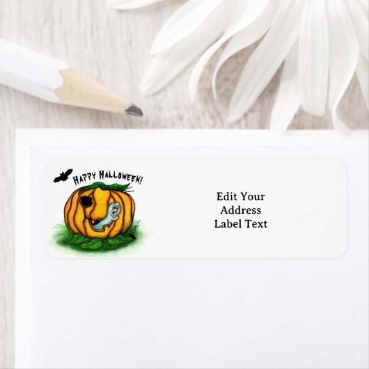 De geest van Halloween, Bat, Ghost en Spider Etiket (Insitu)