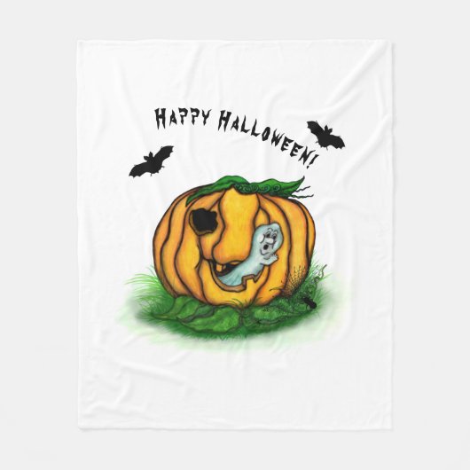 De geest van Halloween, Bat, Ghost en Spider Fleece Deken (Voorkant)