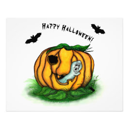 De geest van Halloween, Bat, Ghost en Spider Foto Afdruk