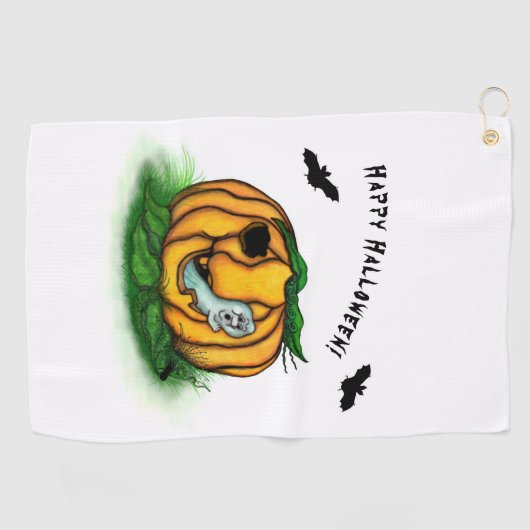 De geest van Halloween, Bat, Ghost en Spider Golfhanddoek (Horizontaal)