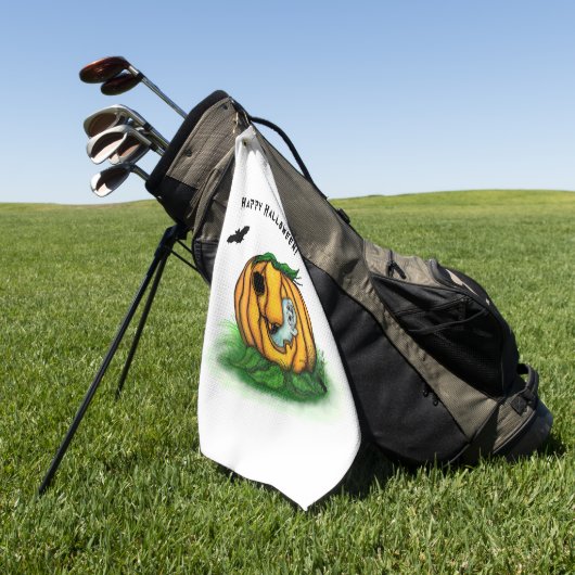 De geest van Halloween, Bat, Ghost en Spider Golfhanddoek (Groen)