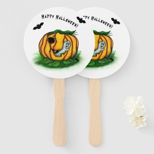 De geest van Halloween, Bat, Ghost en Spider Handwaaier (Voorkant en achterkant)