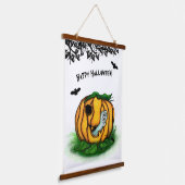 De geest van Halloween, Bat, Ghost en Spider Hangend Wandkleed (Gebogen)