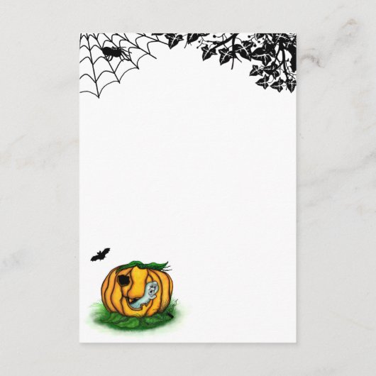 De geest van Halloween, Bat, Ghost en Spider Informatiekaartje (Achterkant)