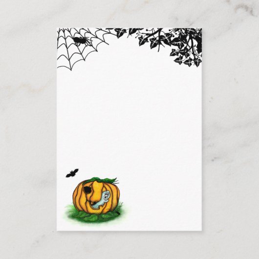 De geest van Halloween, Bat, Ghost en Spider Informatiekaartje (Achterkant)