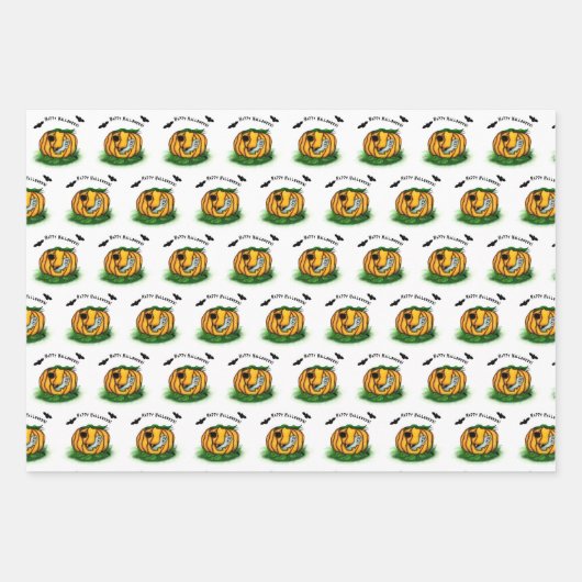 De geest van Halloween, Bat, Ghost en Spider Inpakpapier Vel (Voorkant 2)