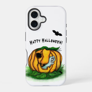De geest van Halloween, Bat, Ghost en Spider iPhone 16 Hoesje