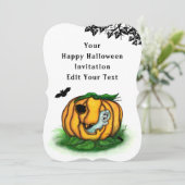 De geest van Halloween, Bat, Ghost en Spider Kaart (Staand voorkant)