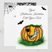 De geest van Halloween, Bat, Ghost en Spider Kaart (Voorkant / Achterkant)
