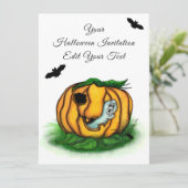 De geest van Halloween, Bat, Ghost en Spider Kaart (Staand voorkant)