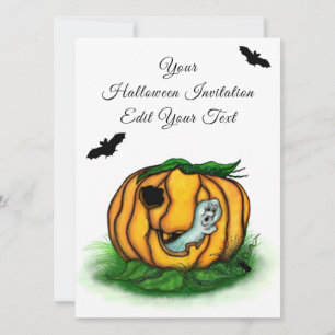De geest van Halloween, Bat, Ghost en Spider Kaart