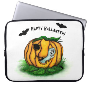De geest van Halloween, Bat, Ghost en Spider Laptop Sleeve