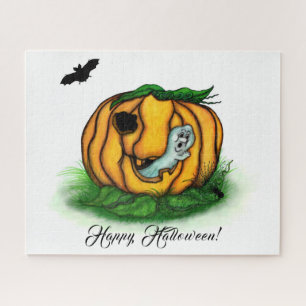 De geest van Halloween, Bat, Ghost en Spider Legpuzzel