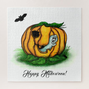 De geest van Halloween, Bat, Ghost en Spider Legpuzzel