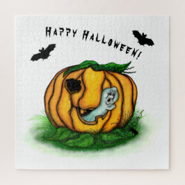 De geest van Halloween, Bat, Ghost en Spider Legpuzzel