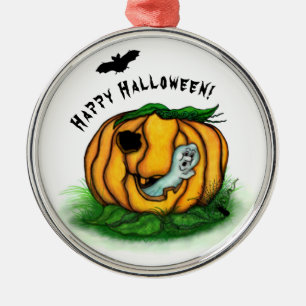 De geest van Halloween, Bat, Ghost en Spider Metalen Ornament