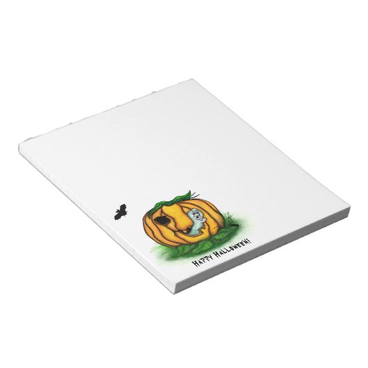 De geest van Halloween, Bat, Ghost en Spider Notitieblok (Schuin)