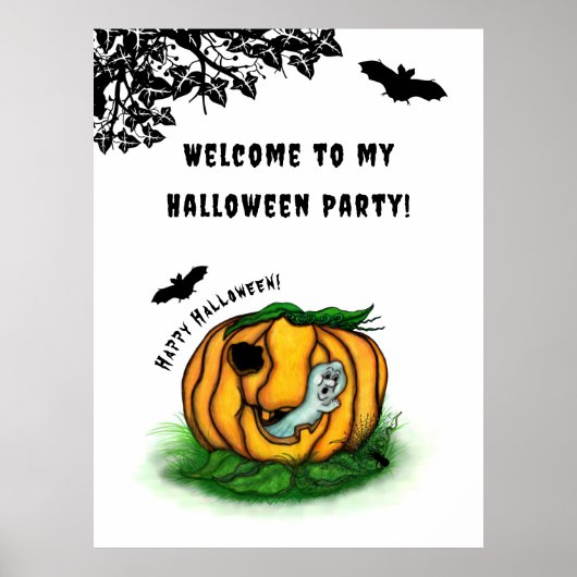 De geest van Halloween, Bat, Ghost en Spider Poster (Voorkant)