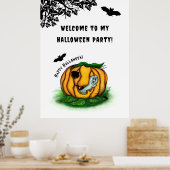 De geest van Halloween, Bat, Ghost en Spider Poster (Keuken)