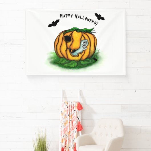 De geest van Halloween, Bat, Ghost en Spider Spandoek (Insitu)