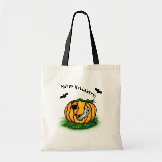 De geest van Halloween, Bat, Ghost en Spider Tote Bag (Voorkant)