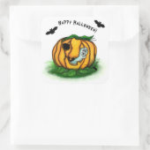 De geest van Halloween, Bat, Ghost en Spider Vierkante Sticker (Tas)