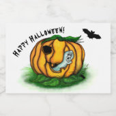 De geest van Halloween, Bat, Ghost en Spider Voedselcontainer Etiket (Enkel label)